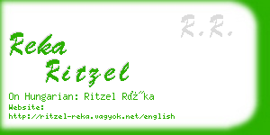 reka ritzel business card